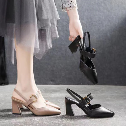 Sandales vivatelle à Talons Épais et Bout Pointu