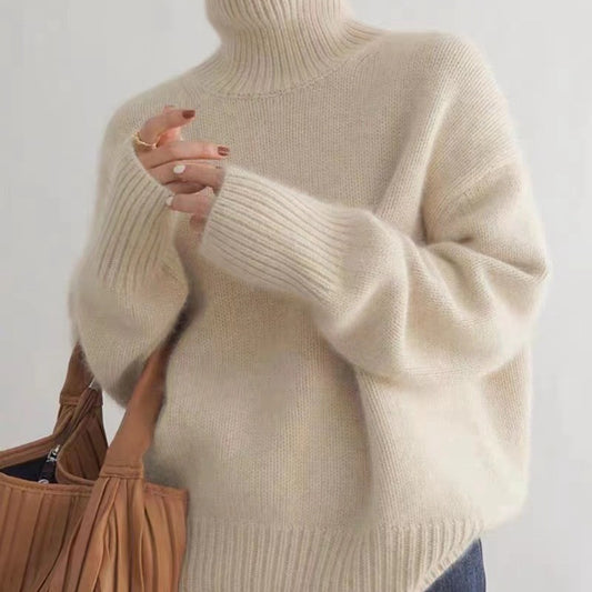 Pull Col Roulé Oversize en Cachemire