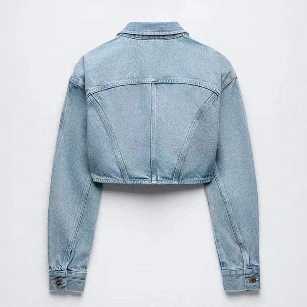 Ensemble en denim Vivatelle “Nova” – veste cropped & jean taille haut