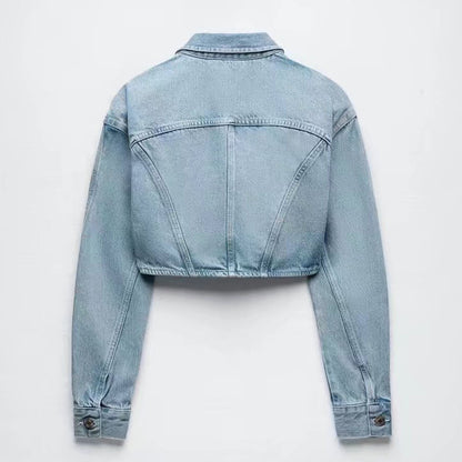 Ensemble en denim Vivatelle “Nova” – veste cropped & jean taille haut