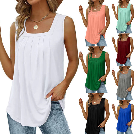 Sleeveless square neck tank top