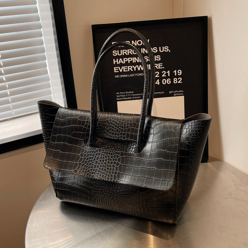 Sac à main Vivatelle “Céleste” – effet croco élégant